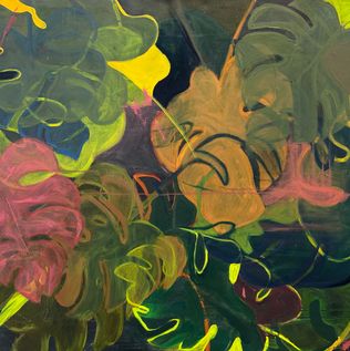 Monstera donker | olieverf op canvas | 80x100cm